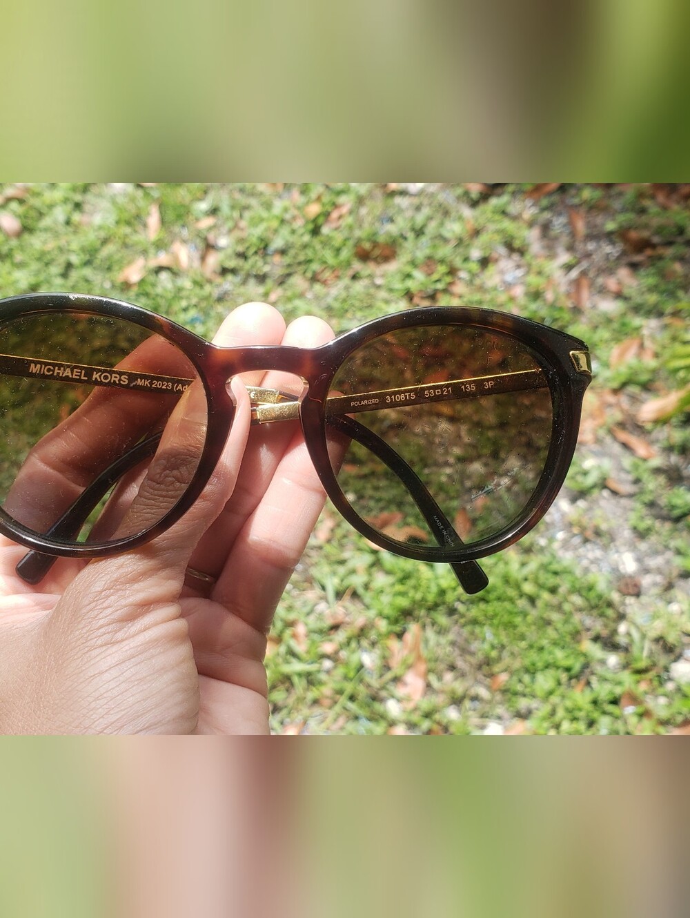 Michael Kors Tortoiseshell Sunglasses with Gold Accents